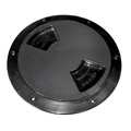 Sea-Dog Quarter-Turn Textured Deck Plate w/Internal Collar - Black - 8" 336387-1